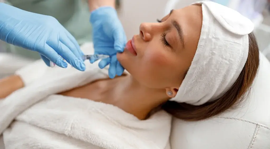 aplicando ácido hialurônico